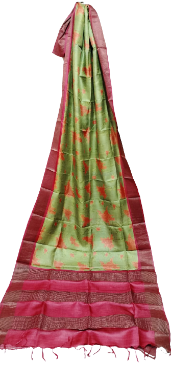 Tussar handblock print saree