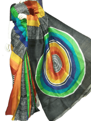 Tussar silk saree hand pent SILK ZONE